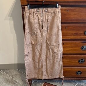 Current/Elliott Beige Maxi Cargo Skirt